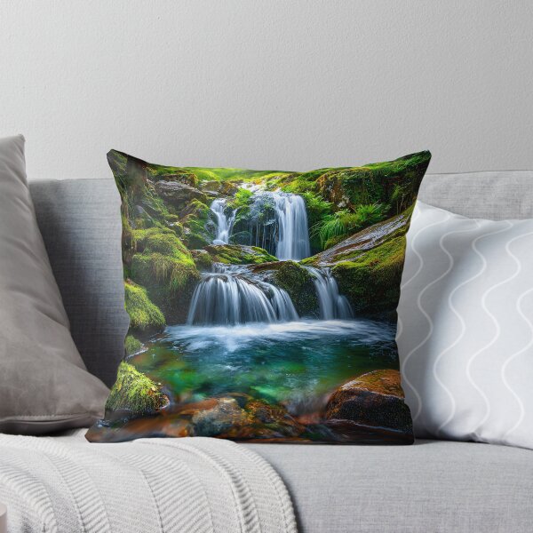 Item preview, Serene Forest Waterfall Surrounded by Greenery designed and sold by Artessie.
