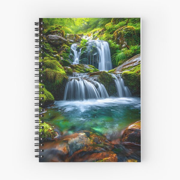 Item preview, Serene Forest Waterfall Surrounded by Greenery designed and sold by Artessie.