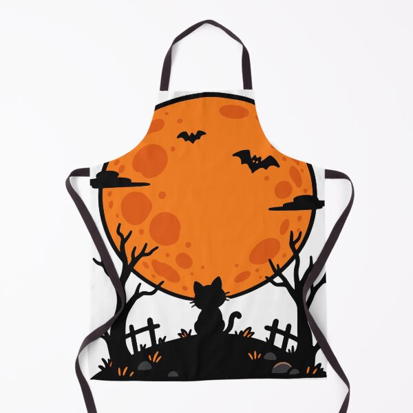 Item preview, Black Cat Under the Halloween Moon – Spooky Night Illustration designed and sold by MewMade.