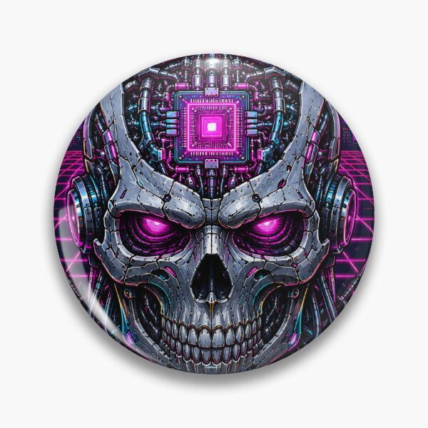 Item preview, Cyberpunk Synthwave Skull Core Retro Art designed and sold by RiteshCenter .