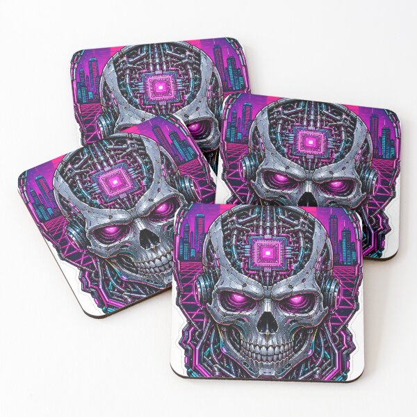 Item preview, Cyberpunk Synthwave Skull Core Retro Art designed and sold by RiteshCenter .