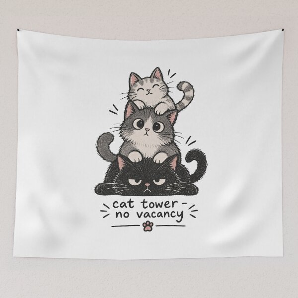 Item preview, Cat Stack No Vacancy Funny Cats designed and sold by tollaru.