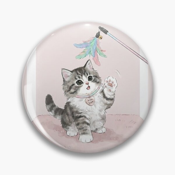 Item preview, Playful Fluffy Kitten KAM KAM Catching a Feather Toy designed and sold by PetalsPaws.