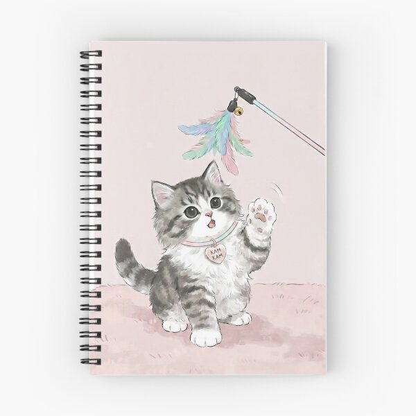 Item preview, Playful Fluffy Kitten KAM KAM Catching a Feather Toy designed and sold by PetalsPaws.