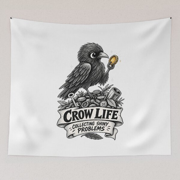 Item preview, Crow Life Collecting Shiny Problems designed and sold by tollaru.