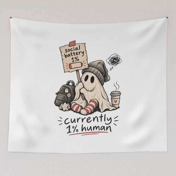 Item preview, Social Battery 1% Ghost Introvert designed and sold by tollaru.
