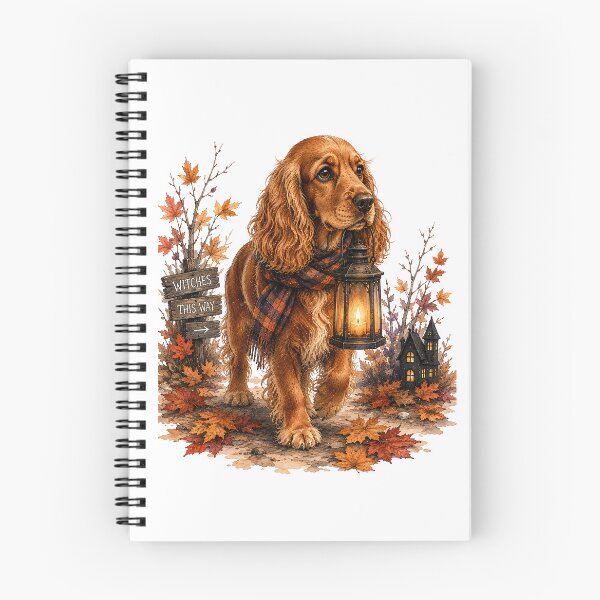 Item preview, English Cocker Spaniel with a Tiny Lantern | Fall Dog designed and sold by PAPIRO SIGLO XXI.