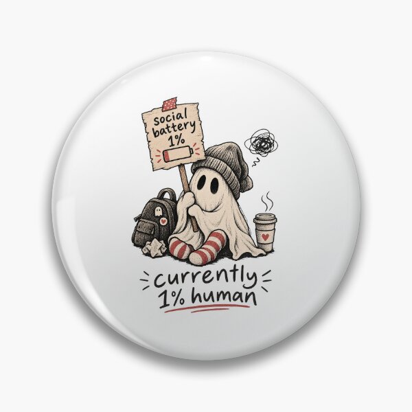 Item preview, Social Battery 1% Ghost Introvert designed and sold by tollaru.