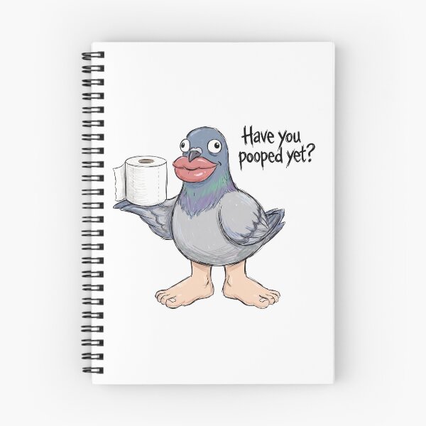 Item preview, Funny Whispering Pigeon With Human Lips Holding Toilet Paper Have You Pooped Yet designed and sold by Sekla-Studio.