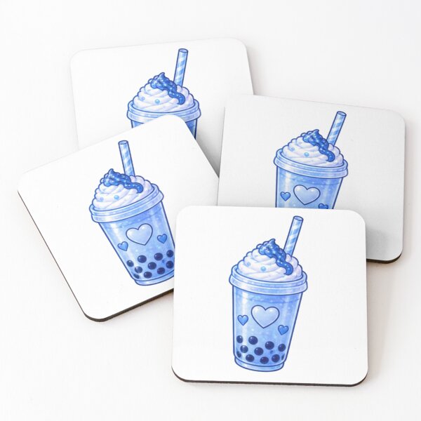Item preview, Cute Blue Bubble Tea with Hearts designed and sold by Kiralemon.