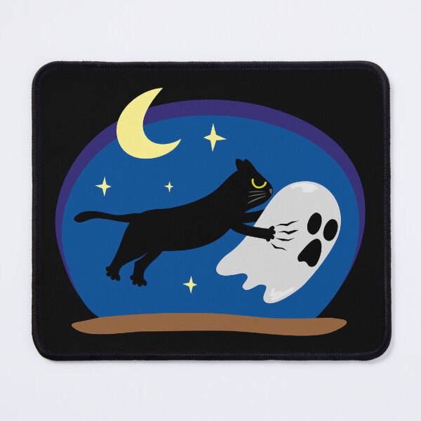 Item preview, Funny Halloween Spooky Cat - Black Cat Chasing a Ghost designed and sold by fishdesigns.