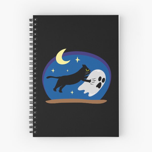 Item preview, Funny Halloween Spooky Cat - Black Cat Chasing a Ghost designed and sold by fishdesigns.