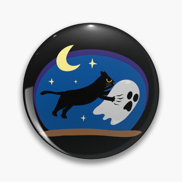 Item preview, Funny Halloween Spooky Cat - Black Cat Chasing a Ghost designed and sold by fishdesigns.