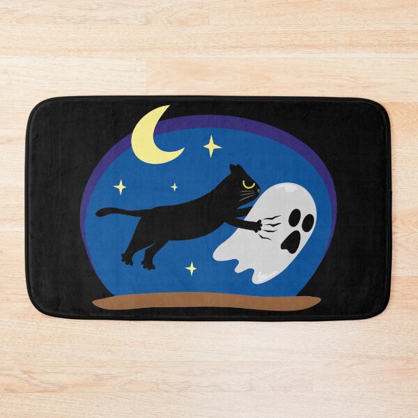 Item preview, Funny Halloween Spooky Cat - Black Cat Chasing a Ghost designed and sold by fishdesigns.