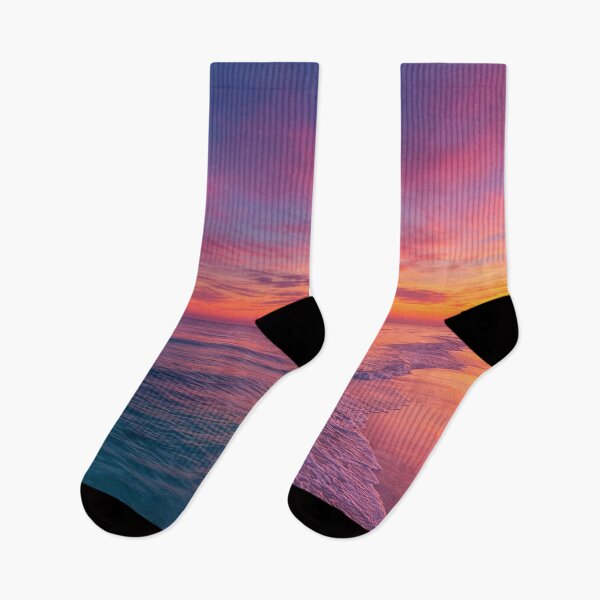 Item preview, Sunset Beach Waves - Teal and Purple - Coastal airbnb designed and sold by Synth Seduction.