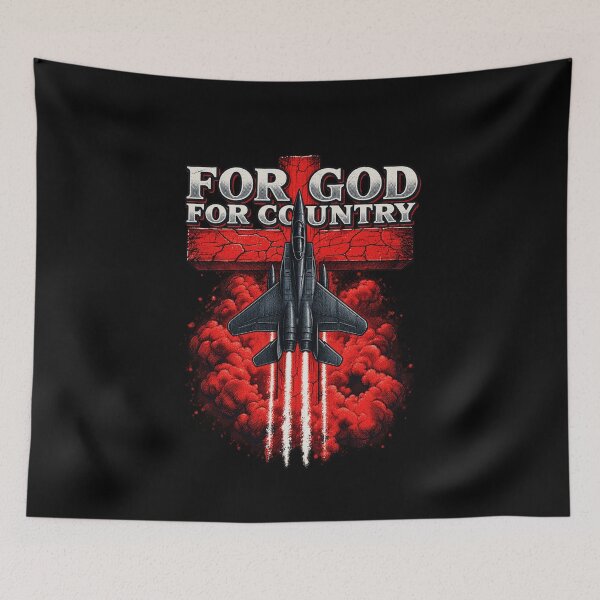 Item preview, For God For Country Military Jet Fighter Patriotic Cross Design designed and sold by RuthLangmoreSH.