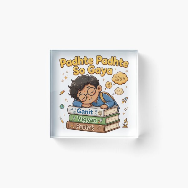 Item preview, Padhte Padhte So Gaya - Funny Indian Student Sleeping On Books designed and sold by prithvi chand.