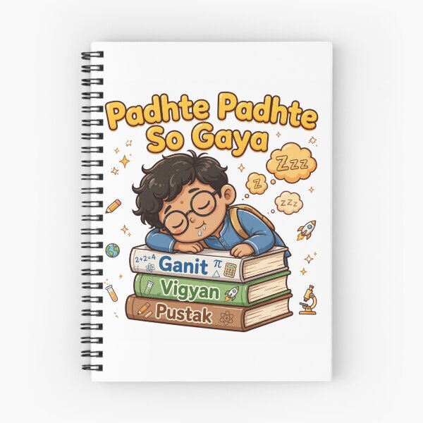 Item preview, Padhte Padhte So Gaya - Funny Indian Student Sleeping On Books designed and sold by prithvi chand.