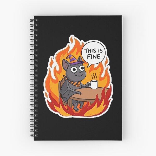 Item preview, Spooky Bat Sips Coffee in Fire designed and sold by Flying Doggo.