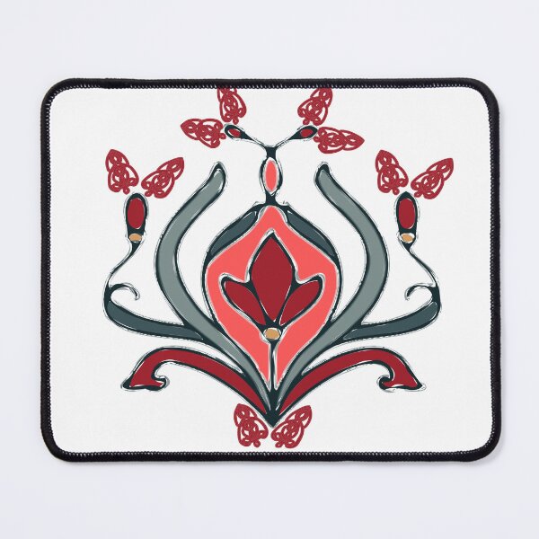Item preview, Symmetric Floral Pattern – Red & Black designed and sold by Macramellennias.