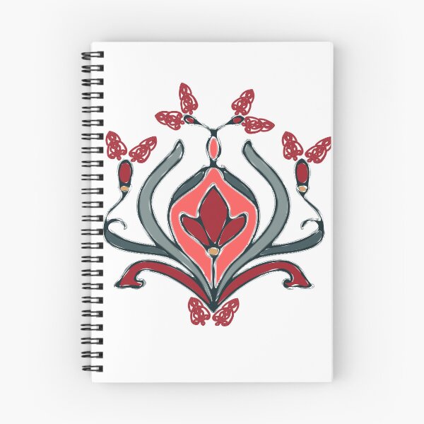 Item preview, Symmetric Floral Pattern – Red & Black designed and sold by Macramellennias.