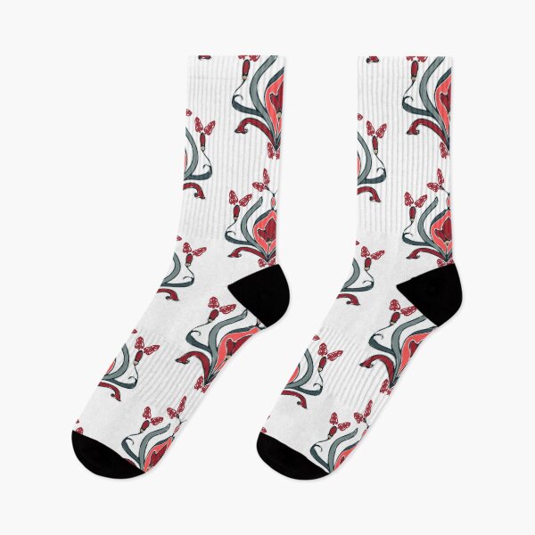Item preview, Symmetric Floral Pattern – Red & Black designed and sold by Macramellennias.