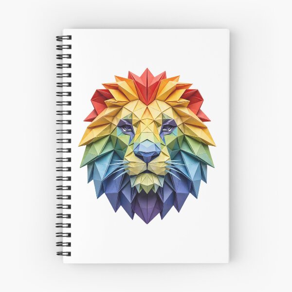 Item preview, Rainbow Origami Lion Head - Symmetrical Papercraft Art designed and sold by Marcu Ioachim.