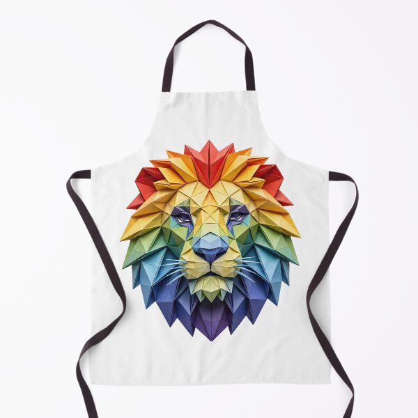 Item preview, Rainbow Origami Lion Head - Symmetrical Papercraft Art designed and sold by Marcu Ioachim.