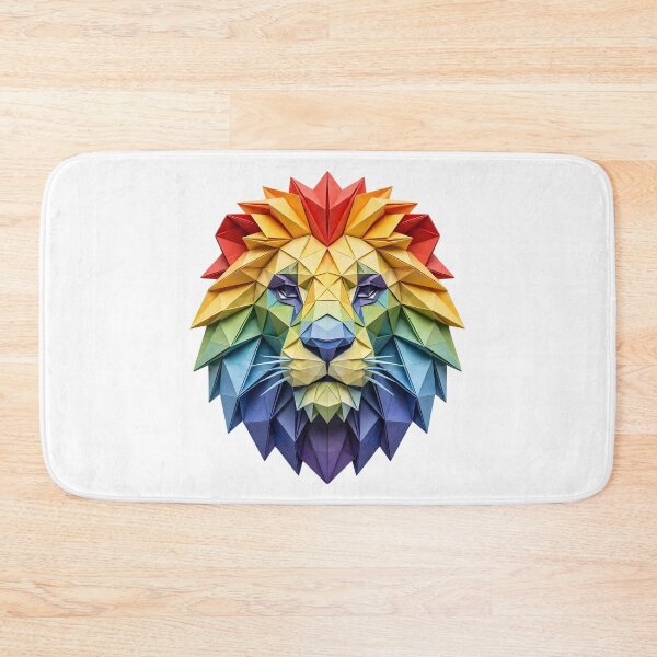 Item preview, Rainbow Origami Lion Head - Symmetrical Papercraft Art designed and sold by Marcu Ioachim.