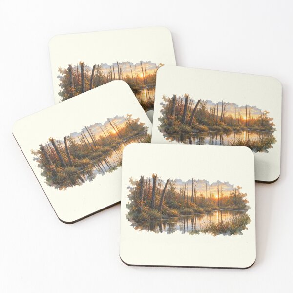 Item preview, Last Light on the Creek | Autumn Woodland Landscape designed and sold by SusanSweetArt.
