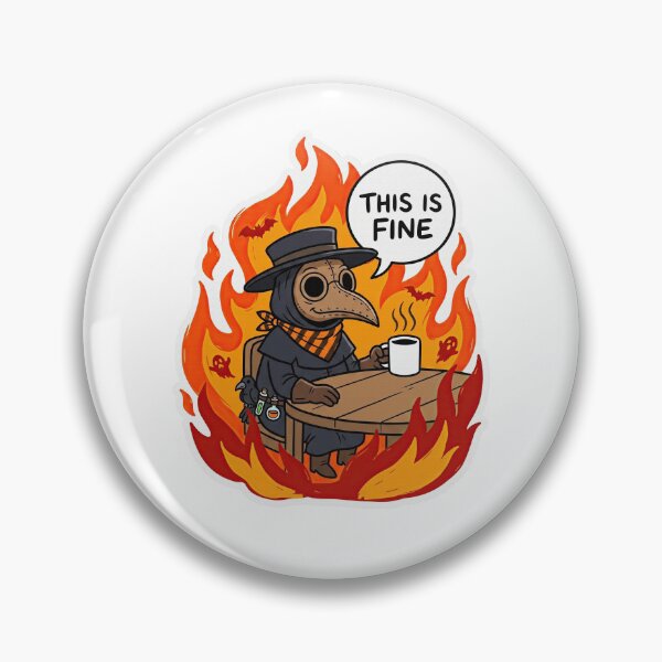 Item preview, Plague Doctor Sips Coffee in Fire designed and sold by Flying Doggo.
