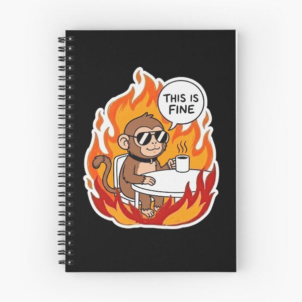 Item preview, Cool Monkey Sips Coffee in Fire designed and sold by Flying Doggo.