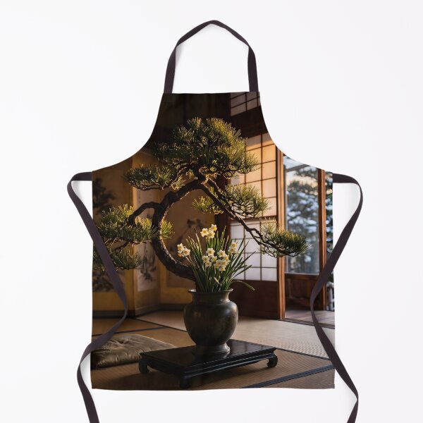 Item preview, Pine and Narcissus Rikka Ikebana Photography designed and sold by conohitoAI-ArtGallery.