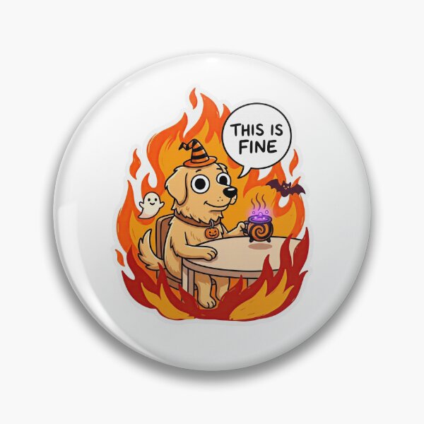 Item preview, Golden Retriever Brews Cauldron in Fire designed and sold by Flying Doggo.