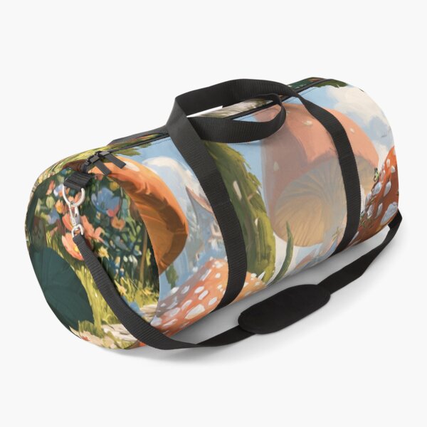 Item preview, A cheerful Garden Gnome tending magical flowers in a whimsical woodland village filled with giant mushrooms, Fantasy & Mythological Creatures designed and sold by CDC40.
