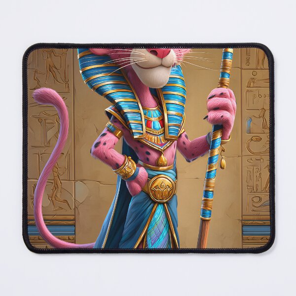 Item preview, Playful Pink Leopard Pharaoh in Ancient Egypt Scene designed and sold by Artessie.