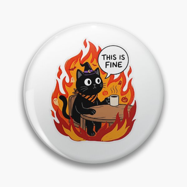 Item preview, Witchy Black Cat Sips in Fire designed and sold by Flying Doggo.