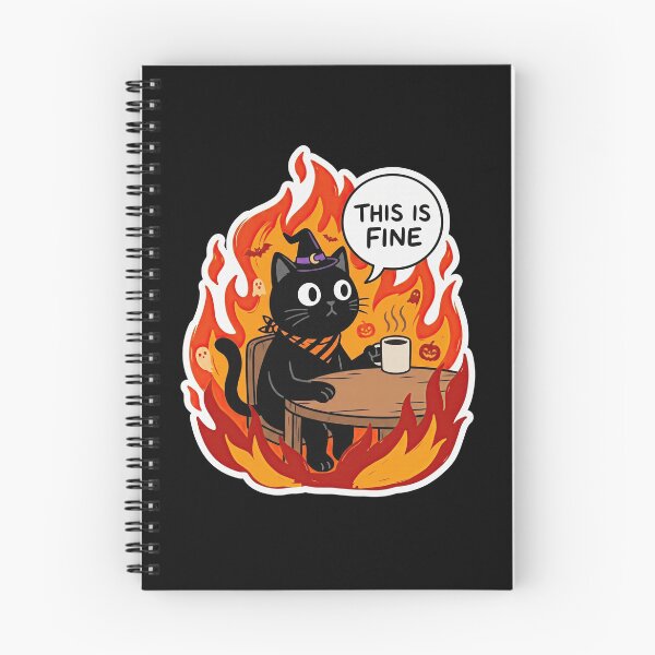 Item preview, Witchy Black Cat Sips in Fire designed and sold by Flying Doggo.