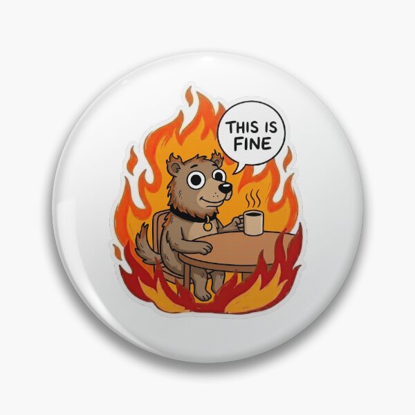 Item preview, Brown Bear Sitting in Roaring Fire designed and sold by Flying Doggo.