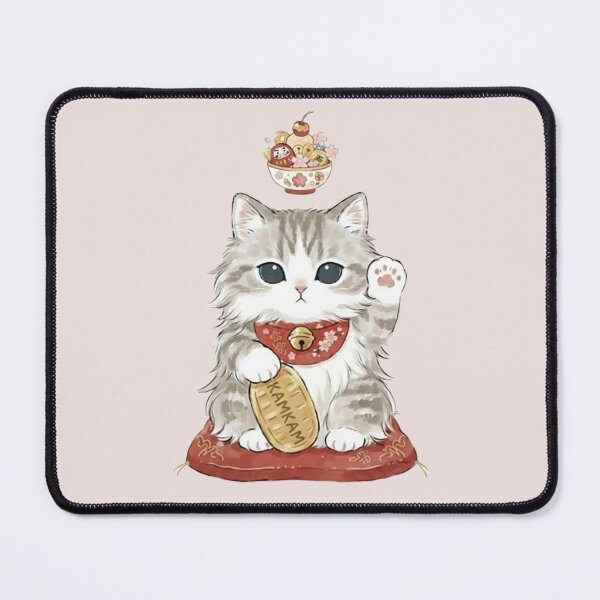 Item preview, Lucky Maneki Neko Fluffy Kitten KAM KAM with Gold Coin designed and sold by PetalsPaws.