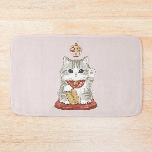 Item preview, Lucky Maneki Neko Fluffy Kitten KAM KAM with Gold Coin designed and sold by PetalsPaws.