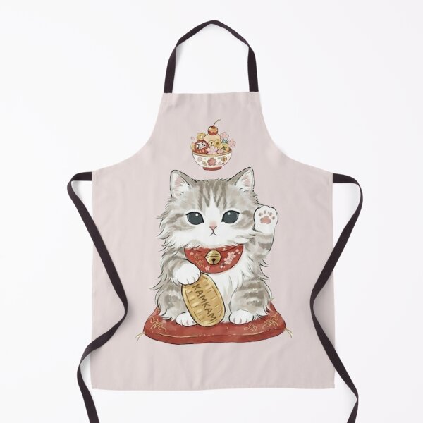 Item preview, Lucky Maneki Neko Fluffy Kitten KAM KAM with Gold Coin designed and sold by PetalsPaws.