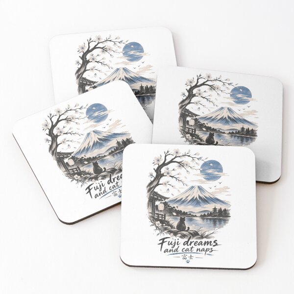 Item preview, Fuji Dreams Cat Naps Japanese Landscape designed and sold by tollaru.
