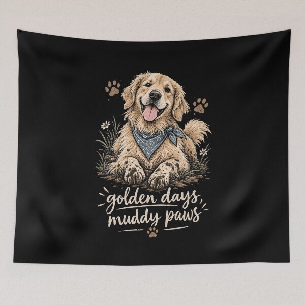 Item preview, Golden Days Muddy Paws Retriever designed and sold by tollaru.