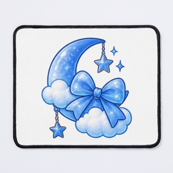 Item preview, Cute Blue Moon and Cloud Bow Aesthetic  designed and sold by Kiralemon.