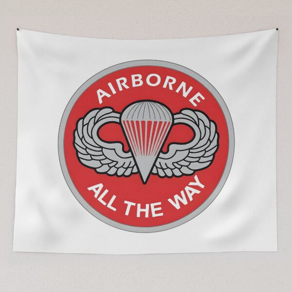Item preview, US Army Parachutist Badge Airborne All The Way Red Roundel Emblem designed and sold by CharlieDesings.
