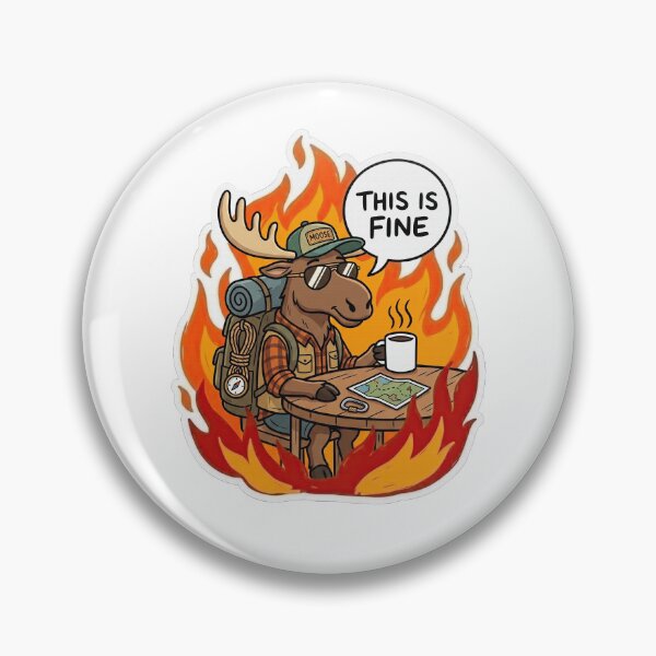 Item preview, Hiking Moose With Backpack in Fire designed and sold by Flying Doggo.