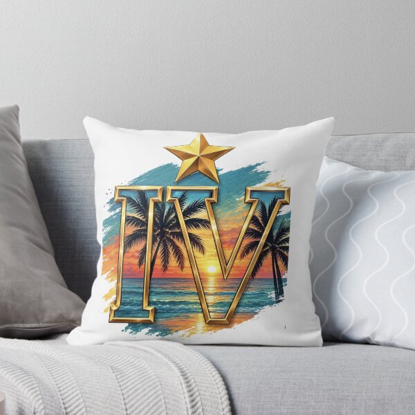 Item preview, Tropical IV Logo Tee, Palm Trees Sunset Star Graphic T-Shirt, Retro Miami Synthwave Apparel,Open World Gaming Inspired Streetwear Unisex Top designed and sold by aalbouch.