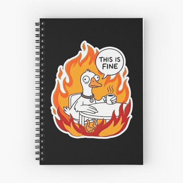 Item preview, Frantic White Duck Sips Coffee in Fire designed and sold by Flying Doggo.