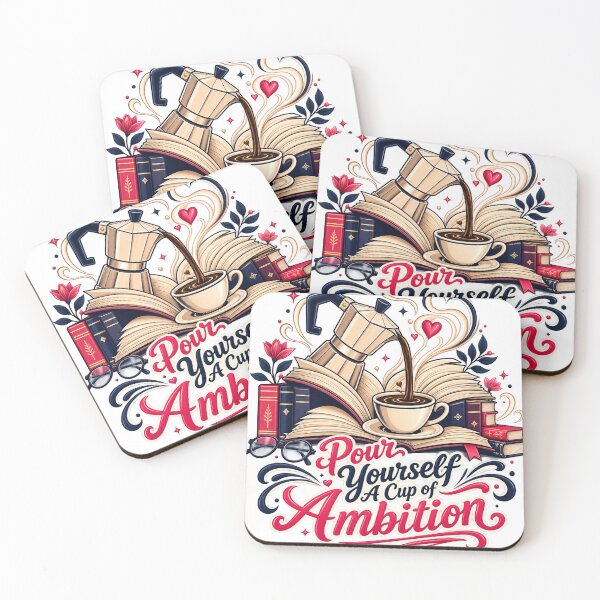 Item preview, Pour Yourself A Cup of Ambition Reading Coffee Routing Lover designed and sold by WILLIAMS-BR.